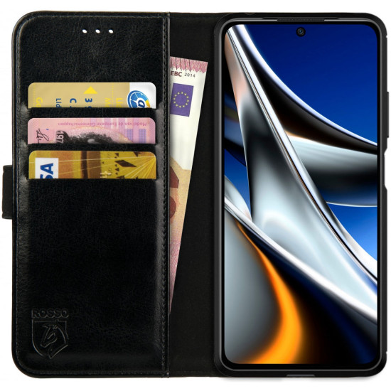 Rosso Element PU Θήκη Πορτοφόλι Xiaomi Poco X4 Pro 5G - Black (8719246358326)