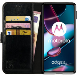 Rosso Element PU Θήκη Πορτοφόλι Motorola Edge 30 Pro - Black (8719246358357)