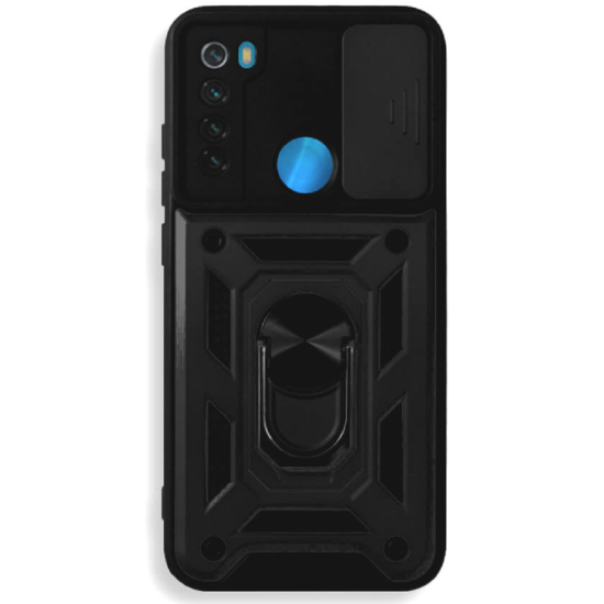 Bodycell Armor Slide - Ανθεκτική Θήκη Xiaomi Redmi Note 8 / Note 8 2021 με Κάλυμμα για την Κάμερα & Μεταλλικό Ring Holder - Black (5206015004032)