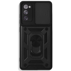 Bodycell Armor Slide - Ανθεκτική Θήκη Samsung Galaxy S20 FE με Κάλυμμα για την Κάμερα & Μεταλλικό Ring Holder - Black (5206015004810)