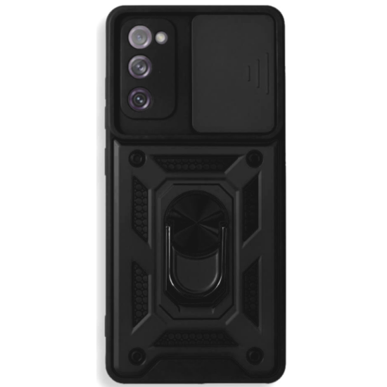 Bodycell Armor Slide - Ανθεκτική Θήκη Samsung Galaxy S20 FE με Κάλυμμα για την Κάμερα & Μεταλλικό Ring Holder - Black (5206015004810)