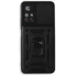 Bodycell Armor Slide - Ανθεκτική Θήκη Xiaomi Poco M4 Pro 5G / Redmi Note 11S 5G / Redmi Note 11T 5G με Κάλυμμα για την Κάμερα & Μεταλλικό Ring Holder - Black (5206015003974)