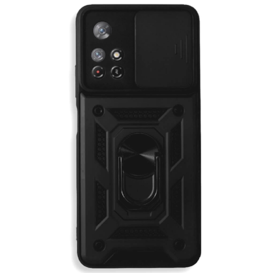 Bodycell Armor Slide - Ανθεκτική Θήκη Xiaomi Poco M4 Pro 5G / Redmi Note 11S 5G / Redmi Note 11T 5G με Κάλυμμα για την Κάμερα & Μεταλλικό Ring Holder - Black (5206015003974)