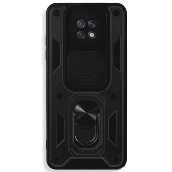 Bodycell Armor Slide - Ανθεκτική Θήκη Xiaomi Redmi Note 9T 5G με Κάλυμμα για την Κάμερα & Μεταλλικό Ring Holder - Black (5206015011740)