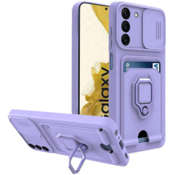 Bodycell Multifunction - Ανθεκτική Θήκη Samsung Galaxy S22 Plus 5G με Λουράκι Λαιμού / Κάλυμμα Κάμερας / Ring Holder / Υποδοχή Κάρτας - Purple (5206015004445)