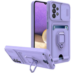 Bodycell Multifunction - Ανθεκτική Θήκη Samsung Galaxy A33 5G με Λουράκι Λαιμού / Κάλυμμα Κάμερας / Ring Holder / Υποδοχή Κάρτας - Purple (5206015003745)