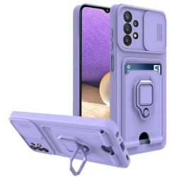 Bodycell Multifunction - Ανθεκτική Θήκη Samsung Galaxy A52 / A52s 5G με Λουράκι Λαιμού / Κάλυμμα Κάμερας / Ring Holder / Υποδοχή Κάρτας - Purple (5206015003851)