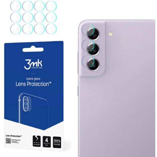 3MK Hybrid Glass Camera Protector - Αντιχαρακτικό Υβριδικό Προστατευτικό Γυαλί για Φακό Κάμερας Samsung Galaxy S21 FE 5G - 4 Τεμάχια (5903108456517)
