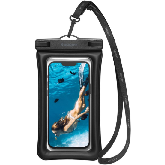Spigen A610 Aqua Shield Universal Waterproof Floating Case - Αδιάβροχη Θήκη για Κινητά έως 6.8'' - IPX8 - Black (AMP04529)