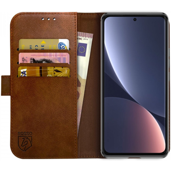 Rosso Element PU Θήκη Πορτοφόλι Xiaomi 12 Pro 5G - Brown (8719246358470)