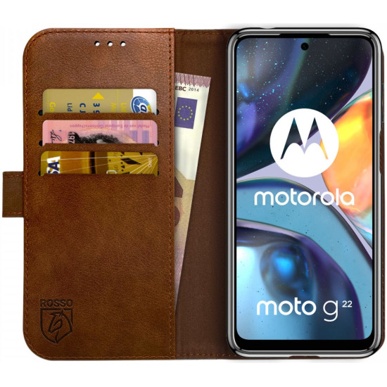 Rosso Element PU Θήκη Πορτοφόλι Motorola Moto G22 - Brown (8719246358432)