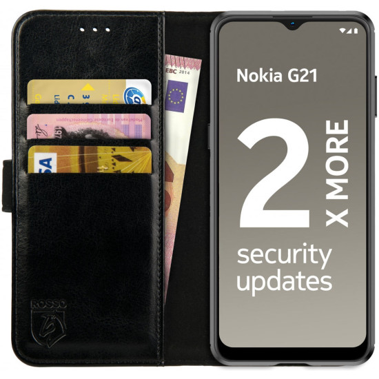 Rosso Element PU Θήκη Πορτοφόλι Nokia G21 / G11 - Black (8719246358333)