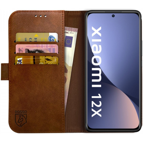 Rosso Element PU Θήκη Πορτοφόλι Xiaomi 12 / 12X - Brown (8719246358463)