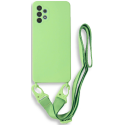 Bodycell Θήκη Σιλικόνης με Λουράκι Λαιμού - Samsung Galaxy A32 4G - Green (5206015001406)