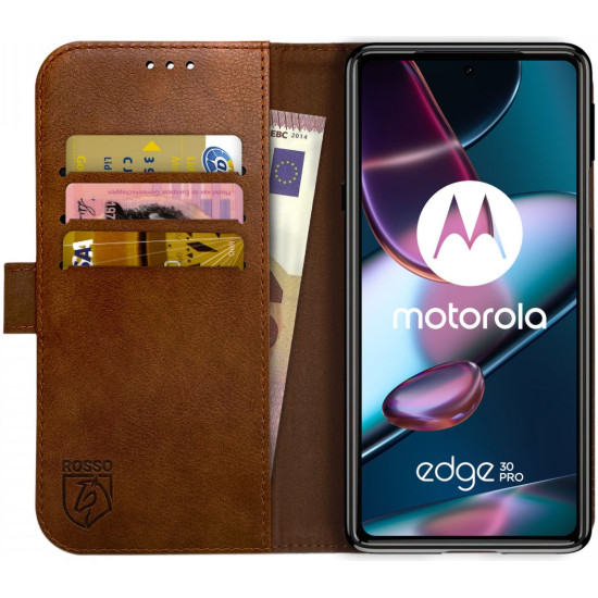 Rosso Element PU Θήκη Πορτοφόλι Motorola Edge 30 Pro - Brown (8719246358449)