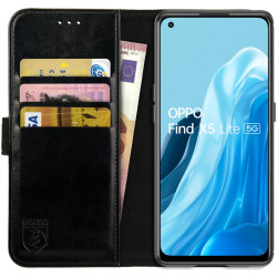 Rosso Element PU Θήκη Πορτοφόλι Oppo Find X5 Lite - Black (8719246358319)