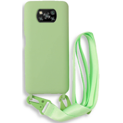 Bodycell Θήκη Σιλικόνης με Λουράκι Λαιμού - Xiaomi Poco X3 / X3 Pro / X3 NFC - Green (5206015002687)