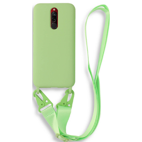 Bodycell Θήκη Σιλικόνης με Λουράκι Λαιμού - Xiaomi Redmi 8 - Green (5206015002762)