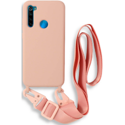 Bodycell Θήκη Σιλικόνης με Λουράκι Λαιμού - Xiaomi Redmi Note 8 / Note 8 2021 - Pink (5206015002953)