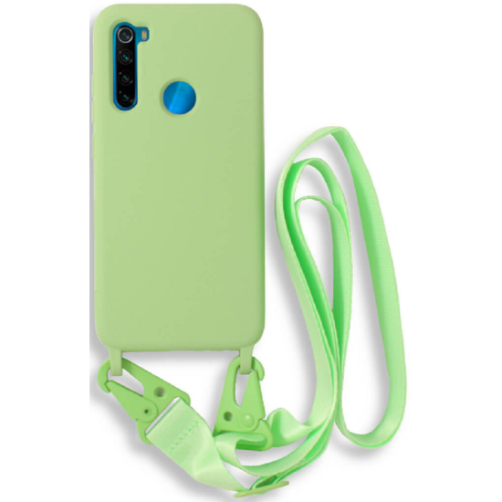 Bodycell Θήκη Σιλικόνης με Λουράκι Λαιμού - Xiaomi Redmi Note 8 / Note 8 2021 - Green (5206015002946)