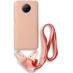 Bodycell Θήκη Σιλικόνης με Λουράκι Λαιμού - Xiaomi Redmi Note 9T 5G - Pink (5206015002588)