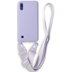 Bodycell Θήκη Σιλικόνης με Λουράκι Λαιμού - Samsung Galaxy A10 - Violet (5206015000652)