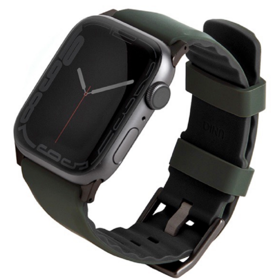 Uniq Linus Αδιάβροχο Λουράκι Premium Σιλικόνης Apple Watch Ultra/SE/11/10/9/8/7/6/5/4 (49/46/45/44mm) - Green (UNIQ-45MM-LINUSGRN)