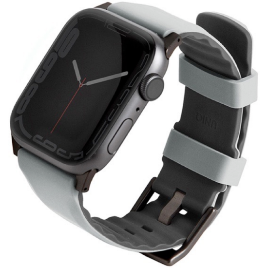 Uniq Linus Αδιάβροχο Λουράκι Premium Σιλικόνης Apple Watch Ultra/SE/11/10/9/8/7/6/5/4 (49/46/45/44mm) - Grey (UNIQ-45MM-LINUSGRY)