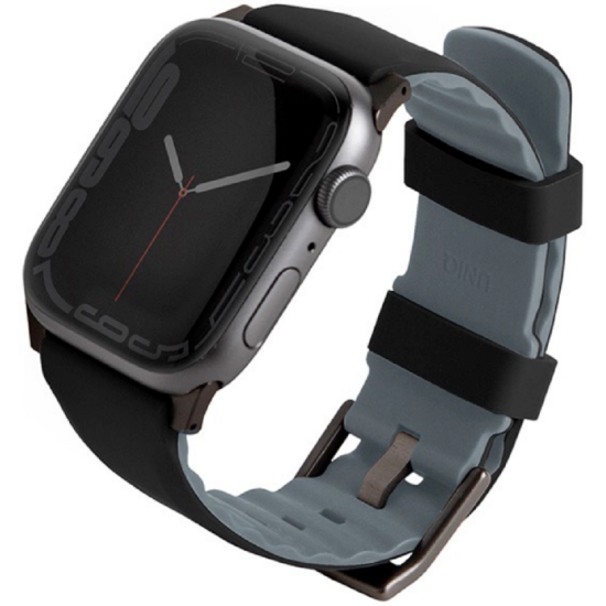 Uniq Linus Αδιάβροχο Λουράκι Premium Σιλικόνης Apple Watch Ultra/SE/11/10/9/8/7/6/5/4 (49/46/45/44mm) - Black (UNIQ-45MM-LINUSBLK)