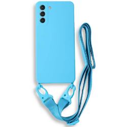 Bodycell Θήκη Σιλικόνης με Λουράκι Λαιμού - Samsung Galaxy S21 5G - Light Blue (5206015001833)