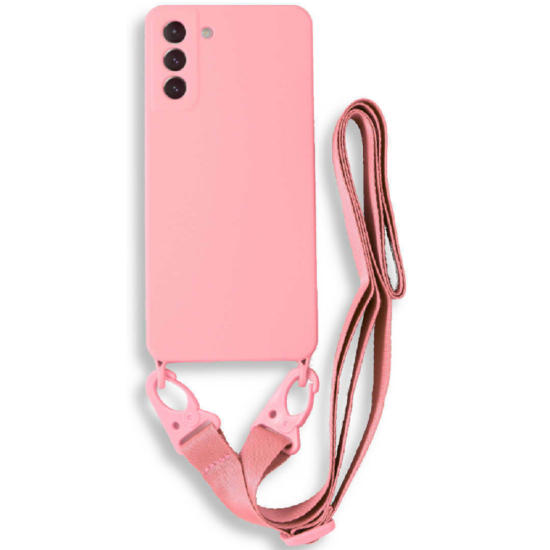 Bodycell Θήκη Σιλικόνης με Λουράκι Λαιμού - Samsung Galaxy S21 Plus 5G - Pink (5206015001888)