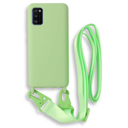 Bodycell Θήκη Σιλικόνης με Λουράκι Λαιμού - Samsung Galaxy A41 - Green (5206015001451)