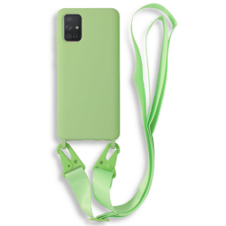 Bodycell Θήκη Σιλικόνης με Λουράκι Λαιμού - Samsung Galaxy A71 - Green (5206015001642)