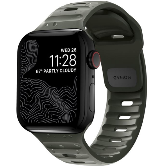 Nomad Αδιάβροχο Λουράκι Σιλικόνης Sport Band - Apple Watch Ultra/SE/11/10/9/8/7/6/5/4 (49/46/45/44mm) - Ash Green (NM01132585)