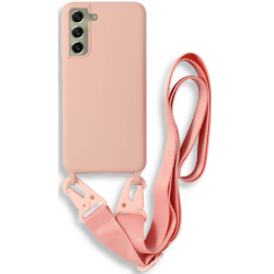 Bodycell Θήκη Σιλικόνης με Λουράκι Λαιμού - Samsung Galaxy S21 FE 5G - Pink (5206015001802)