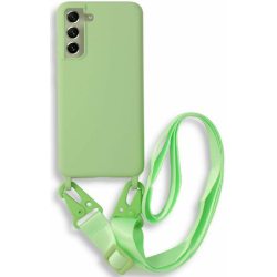Bodycell Θήκη Σιλικόνης με Λουράκι Λαιμού - Samsung Galaxy S21 FE 5G - Green (5206015001796)