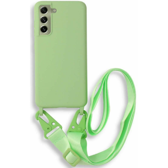 Bodycell Θήκη Σιλικόνης με Λουράκι Λαιμού - Samsung Galaxy S21 FE 5G - Green (5206015001796)