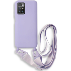 Bodycell Θήκη Σιλικόνης με Λουράκι Λαιμού - Xiaomi Redmi 10 / Redmi 10 2022 - Violet (5206015002755)