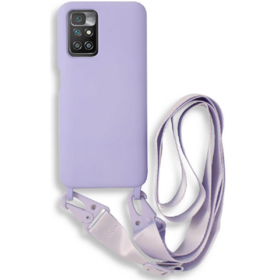 Bodycell Θήκη Σιλικόνης με Λουράκι Λαιμού - Xiaomi Redmi 10 / Redmi 10 2022 - Violet (5206015002755)
