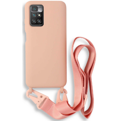 Bodycell Θήκη Σιλικόνης με Λουράκι Λαιμού - Xiaomi Redmi 10 / Redmi 10 2022 - Pink (5206015002731)