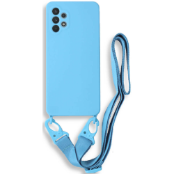 Bodycell Θήκη Σιλικόνης με Λουράκι Λαιμού - Samsung Galaxy A52 / A52s 5G - Blue (5206015001574)
