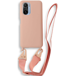 Bodycell Θήκη Σιλικόνης με Λουράκι Λαιμού - Xiaomi Mi 11i / Poco F3 - Pink (5206015001987)