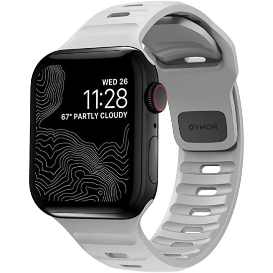 Nomad Αδιάβροχο Λουράκι Σιλικόνης Sport Band - Apple Watch Ultra/SE/11/10/9/8/7/6/5/4 (49/46/45/44mm) - Lunar Gray (NM01958185)