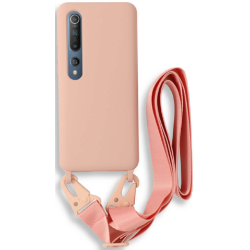 Bodycell Θήκη Σιλικόνης με Λουράκι Λαιμού - Xiaomi Mi 10 / Mi 10 Pro - Pink (5206015001949)
