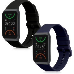 KW Λουράκι Σιλικόνης Oppo Band 2 - 2 Τεμάχια - Black / Dark Blue (59856.02)