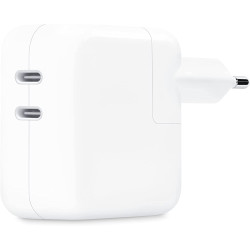 Official Apple Ταχυφορτιστής Ταξιδιού / Αντάπτορας με 2 x Type-C - 35W - White (MNWP3ZM/A)