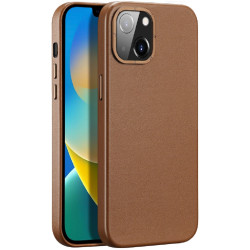Duxducis Grit Elegant PU Leather - Σκληρή Θήκη MagSafe Apple iPhone 14 Plus - Brown (6934913036952)