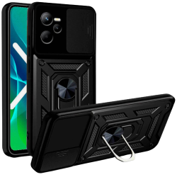 Bodycell Armor Slide - Ανθεκτική Θήκη Realme C35 με Κάλυμμα για την Κάμερα & Μεταλλικό Ring Holder - Black (5206015010118)