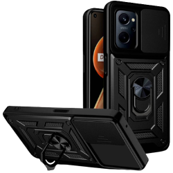 Bodycell Armor Slide - Ανθεκτική Θήκη Realme 9i με Κάλυμμα για την Κάμερα & Μεταλλικό Ring Holder - Black (5206015009761)