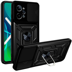 Bodycell Armor Slide - Ανθεκτική Θήκη Realme C31 με Κάλυμμα για την Κάμερα & Μεταλλικό Ring Holder - Black (5206015010057)